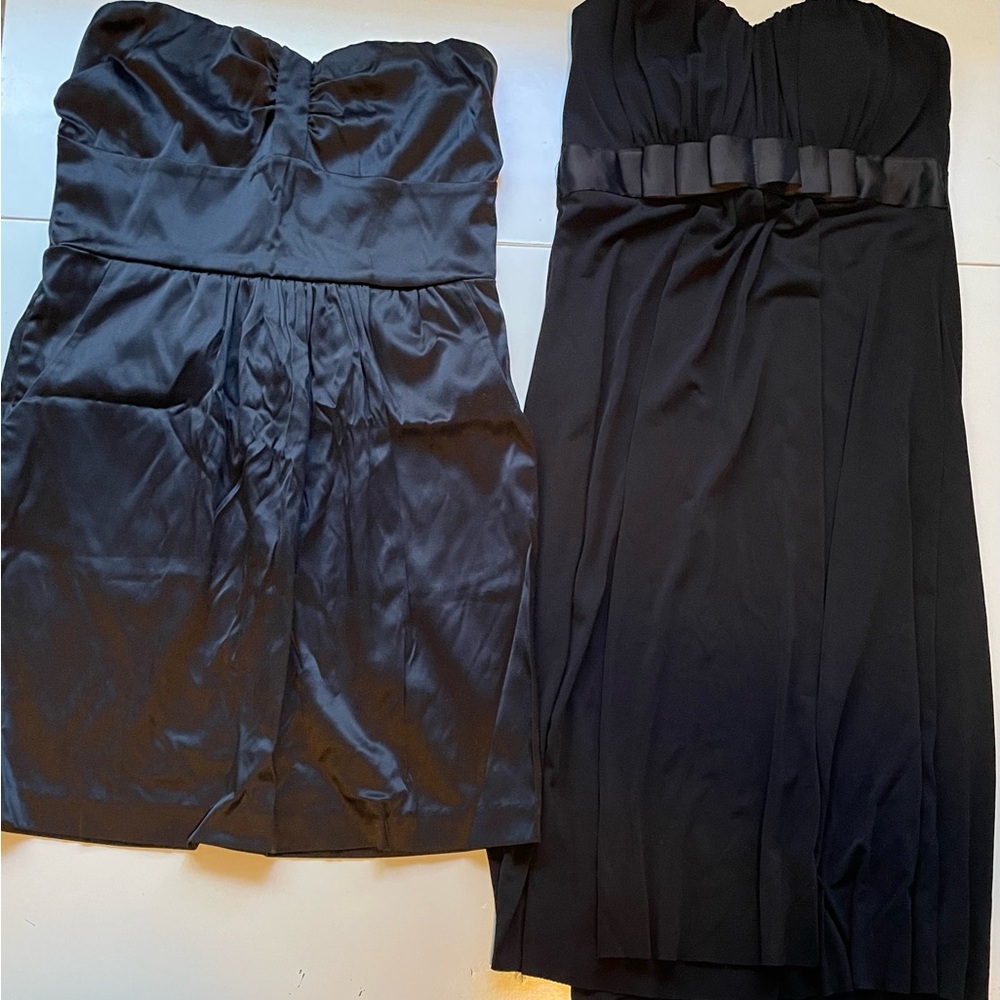 Sparkle & Fade Strapless Black Dress Set